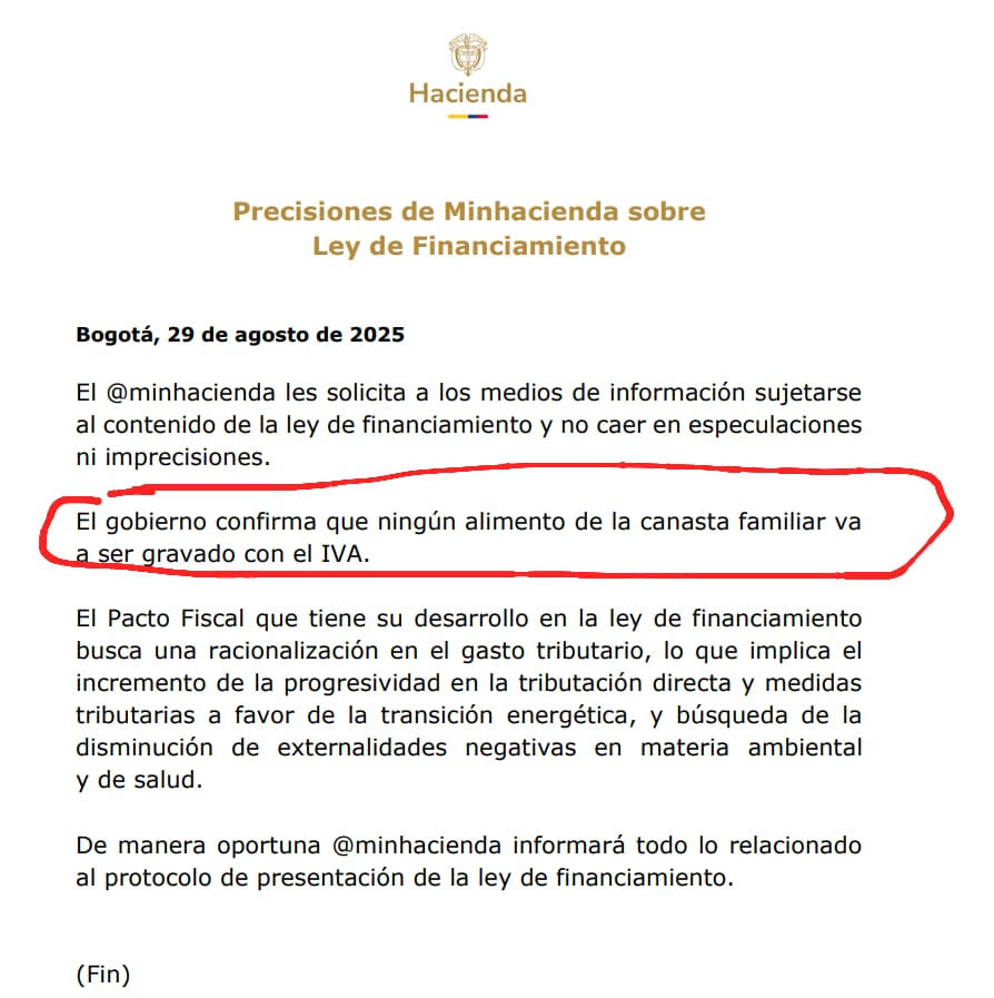 Comunicado IVA